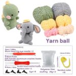 2 Set Crochet Animal Kit, DIY Crochet Kit For Beginners, Cute Animal Kit Elephant and Dinosaur Starter Pack With Yarn Balls, Crochet Hooks, Stitch Markers, Needles, Accessories Kit for Beginners