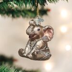 Old World Christmas Little Elephant Glass Blown Ornament for Christmas Tree