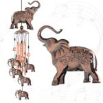 Elephant Copper Wind chimesoutdoor, Gifts forall mom/Grandma/Women/Aunt/dDaughte/Friend/Niece/Sister/Teacher/dad, Mother Birthday Gift, Gardening Gifts,windchimes Outside, Perfect for Patio, Garden