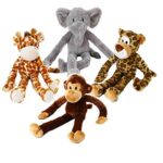 Swingin Safari 19-Inch Large Plush Dog Toy with Extra Long Arms and Legs with Squeakers
