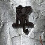 Comfy Hour Wildlife Collection Cast Iron Elephant Single Key Coat Hook, Clothes Rack Wall Hanger, Heavy Duty Recycled