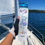 64HYDRO 32oz 1Liter Motivational Water Bottle with Time Marker, Colorful Painting Elephant Lover Life is Beautiful HHP1707027 Water Bottle