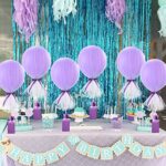 Purple Tulle Tutu Balloons Baby Shower Decorations for Girls Mermaid Balloon Centerpieces for Tables Birthday Party Weddings Butterfly Elephant Theme Party Balloons Tulle Cover,6 Pack