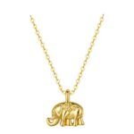 Baydurcan Good Luck Elephant Necklace Good Luck Elephant Pendant Chain Necklace with Message Card Gift Card (gold elephant)