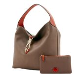Dooney & Bourke Handbag, Pebble Grain Logo Lock Shoulder Bag With Pouch – Elephant