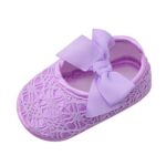 OIEU Infant Girls Shoes Newborn Baby Girl Soft Shoes Soft Soled Non-Slip Bowknot Footwear Crib Shoe Purple