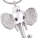 OPPJB Cremation Necklack for Ashesanimal Cremation Elephant Pendant Necklace for Memory Jewelry