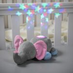 Nuby Calming Nightlight & Soothing Sound Plush Pal, Nightlight Projector with 10 Lullabies, Elephant