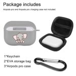 JOYLAND Elephant Case Compatible with Airpods Pro Gray Soft TPU, Supports Wireless Charging Shockproof Protective Cover for Airpods Pro