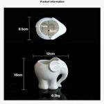 MONMOB 3.9″ Ceramic Elephant Pencil Holder/Pen Holder/Plant Pot/Bonsai Pot/Flower Pot/Succulent Planter Elephant Gifts(White)