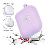 AirPods Pro Cases Keychain Set, Silicone TOROTOP Airpod Pro Protective Case Cover Skin Compatible for Apple Airpod Pro 2019 with Bling Elephant Keychain/Storage Box(Front LED Visible) (Purple)
