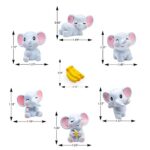 Mini Cute Elephant Figures Cake Toppers 6Pcs Cute Elephant Characters Toys Miniature Fairy Garden Decor for Children, Automobile Decorations