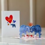 Lovepop Love Elephants Pop Up Card, 5” x 7” – 3D Valentine Greeting Cards, Pop Up Valentine’s Cards, Romantic Card, Love Cards for Her, Anniversary Card