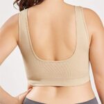 Aniywn Women Plus Size Bra Cup Tops Ladies Casual Solid Color Soft Workout Sports Full Bras Top(Beige,3XL)