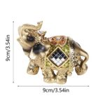 Green Elephant Lucky Feng Shui Statue Sculpture Chinese Feng Shui Wealth Lucky Elephant Figurine for Home Office Decoration Good Lucky Gift(S)