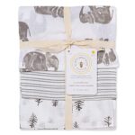 Burt’s Bees Baby Swaddles, Muslin Cotton Baby Blankets, Multipurpose Lightweight & Breathable 100% Organic Cotton, Neutral Elephants, 3 Count