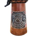 Djembe Drum Hand Painted Multicolored Dot Aborigine With Unique Random Patterns Bongo African Inspired Music Awesome Gifting Idea. Abstract Wild Animals (16 Inch, Elephant)