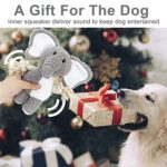PAZ’S GIFT Dog Toys Cute Plush Elephant and pet Interaction Pulling, Soothing, Companionship, Sturdy Indoor Puppy Toys, Dog Squeaky Toys, Puppy, or Small, Medium Dog Teething or chew Toys
