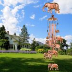 YMXBL Outdoor Elephant Wind Chimes Decoration, Gift for Mom, Elephant Wind Bell, Indoor Elephants Windchimes, Wind Catcher, Aluminum Elephant Chime, Home Decor Mobile Windchime, Garden Wind Chime