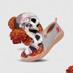 UIN Women’s Walking Travel Shoes Slip On Knitted Casual Loafers Lightweight Comfort Fashion Sneaker Toledo II Skeleton (9.5)