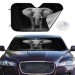 KiuLoam Car Windshield Sun Shade,Elephant Portrait Animal Print UV Protection Foldable Auto Sunshade for Car Prevent Your Car from Sun Heat & Glare Keep Vehicle Cool (55 x 30 Inch)