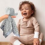 Elephant Baby Security Blanket Loveys for Babies Boys Girls, 15″ Soft Baby Lovey Unisex Lovie, Baby Snuggle Toy Elephant Stuffed Animal, Grey Elephant