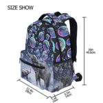 Granbey Elephant Backpack Cute African Animals Print School Backpacks Colorful Dreamy Bubbles Pattern College Bag Personalized Laptop Bag Travel Zipper Bookbag Casual Hiking Shoulder Daypack