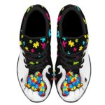 Autism Shoes Women Men Lightweight Breathable Running Sneaker Autism Awareness Elephant Pattern Tennis Walking Gym Shoes Gift for Mom Black Size 6