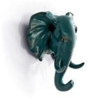 HERNGEE Elephant Head Single Wall Hook/Hanger Animal Shaped Coat Hat Hook Heavy Duty, Rustic Decorative Gift, Rustic Bronze Color