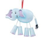UniqXmas Personalized Elephant Christmas Ornament 2023 – Free Customization | Smiley Animal Toy with Dangle Legs for Xmas Tree | Unique Zoo Jungle Wildlife Safari Keepsake – Custom Name & Year