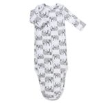 Baby Girl, Boy Knotted Infant Sleeper Gown with Headband or Hat, Baby Coming Home Outfit for Boy Girl Fall Winter 0-6 Months (Elegant Elephants)