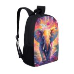 PinUp Angel Graffiti Elephant Backpack For School Bag Kids Cool Magical Animal Bag For Children Boys and Girls Bookbag
