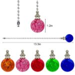 2 Pack Dotlite Crystal Ceiling Fan Pull Chain Accessories, Decorative Fan String Pulls Pendant Extension, 12 Inches Beaded Ball Fan Pull Chains Extender Ornament with Connector for Fan Lamp (Blue)