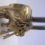 Home – Garden Brass Padlock – Lock with Keys – Working – Brass Made – Type : (Elephant – Brass Finish)