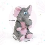 IOKHEIRA Dog Plush Toys for Aggressive Chewers, Indestructible Dog Squeaky Toys with Crinkle Paper, Durable Teething Chew Toys for Medium and Large Breed (Grey, Elephant)