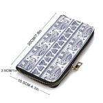Qwalnely Elephant Leather Wallet Boho Style Purse Phone Money Credit Card Holder with Durable Zipper Elephant Gifts for Women Men