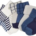 Touched by Nature Baby Organic Cotton Socks, Blue Elephant, 0-6 Months