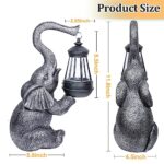VChymm Elephant Statue for Garden Decor with Solar Outdoor Lights-11.8 Inch Elephant Outdoor Statue Decorations for Yard, Patio, Lawn,Outside Garden Elephant Gifts for Women Men