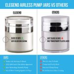 Elegend Empty Airless Cosmetic Container With Silver Ion Coating – 3pcs (0.5oz + 1oz + 1.7oz) – Airless Pump Jar for Cosmetic – The Best Refillable Container for Lotions, Gels & Creams – Leak Proof Portable Travel Size Container For Moisturizer