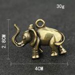 XuanMax Pure Copper Metal Keyring Solid Brass Elephant Pendant Keychains for Handbag Purse Car Decoration Small Gift for Men Women