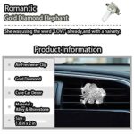 Car Air Fresheners Vent Clips Cute Bling Diamond Elephant Car Air Conditioning Outlet Clip Decorative Interior Accessories (Silver)