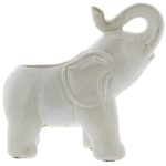 Distinctive Designs White Ceramic Elephant Planter