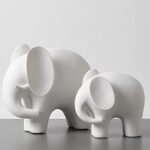 SXSZZXL Elephant Statue Decor Simple Ceramics Elephant Figurines Creative Home Decorations for Living Room Modern Style (Children)