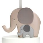 Bedtime Originals Elephant Love Gray/White Nursery Lamp with Shade & Bulb