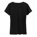 Instant Message – Left Side Elephant Holding Lotus – Women’s Short Sleeve Graphic T-Shirt – Size 2 X-Large Black