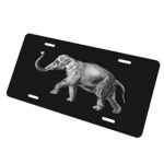 Elephant License Plate Decorative Car Front Plate Cover, Metal Car Plate, Vanity Tag, Aluminum Personalise Tag Home License Plate for Men Women, 6 x 12 Inch