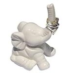 Baby Elephant White Ceramic Ring Holder – Mother’s Day, Birthdays, Anniversary, Grandparents, Christmas Gift