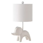 Safavieh Kids Lighting Collection Ellie Elephant White Ceramic 20-inch Bedroom Living Room Home Office Desk Nightstand Table Lamp (LED Bulb Included)