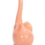 Beth Marie Luxury Boutique Baby Elephant Ring Holder, Coral Ceramic Engagement and Wedding Ring Holder, Measures 2″ W x 4″ H x 1.25″ D