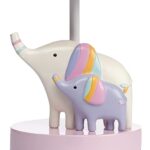 Bedtime Originals Elephant Dreams Pink/Lavender Nursery Lamp with Shade & Bulb